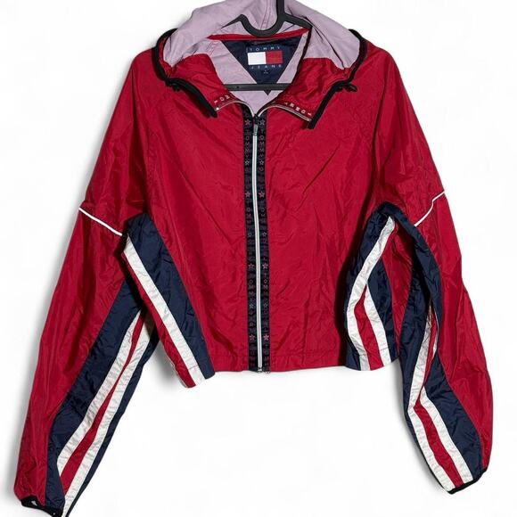 RARE Vintage Tommy Hilfiger Red Windbreaker – Women’s Size S/P - Picture 2 of 9